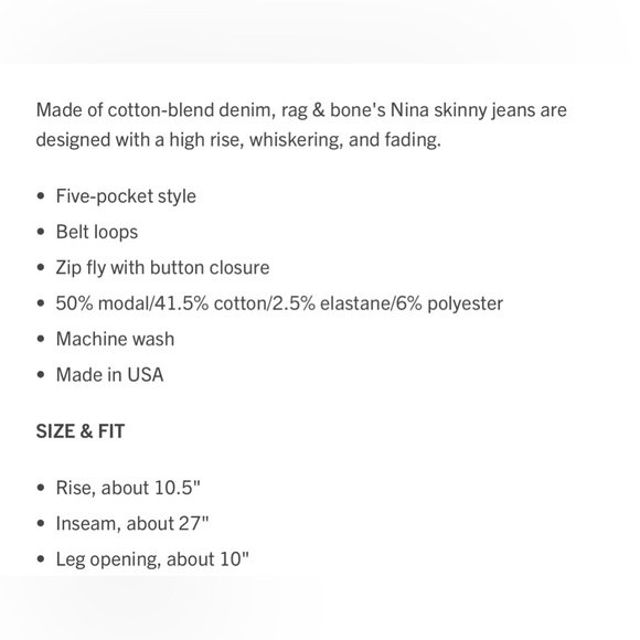 Rag and Bone Skinny High Rise jeans 👖 - Picture 8 of 8